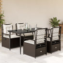 5-Delige Tuinset Met Kussens Poly Rattan