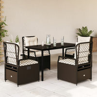 5-Delige Tuinset Met Kussens Poly Rattan