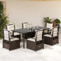 5-Delige Tuinset Met Kussens Poly Rattan