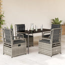 5-Delige Tuinset Met Kussens Poly Rattan