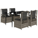 5-Delige Tuinset Met Kussens Poly Rattan
