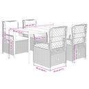5-Delige Tuinset Met Kussens Poly Rattan
