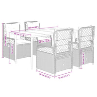 5-Delige Tuinset Met Kussens Poly Rattan