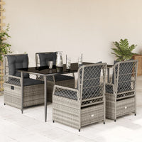 5-Delige Tuinset Met Kussens Poly Rattan