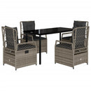 5-Delige Tuinset Met Kussens Poly Rattan