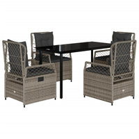 5-Delige Tuinset Met Kussens Poly Rattan