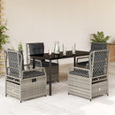 5-Delige Tuinset Met Kussens Poly Rattan