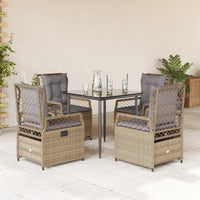 5-Delige Tuinset Met Kussens Poly Rattan