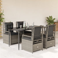 5-Delige Tuinset Met Kussens Poly Rattan