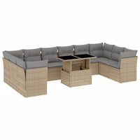 1 Tuinset Met Kussens Poly Rattan