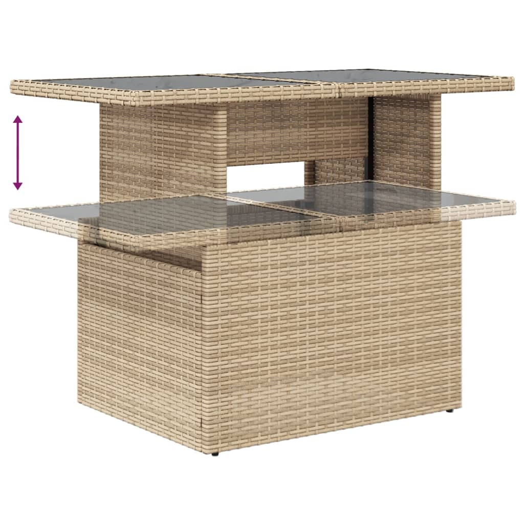 1 Tuinset Met Kussens Poly Rattan