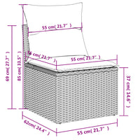 1 Tuinset Met Kussens Poly Rattan