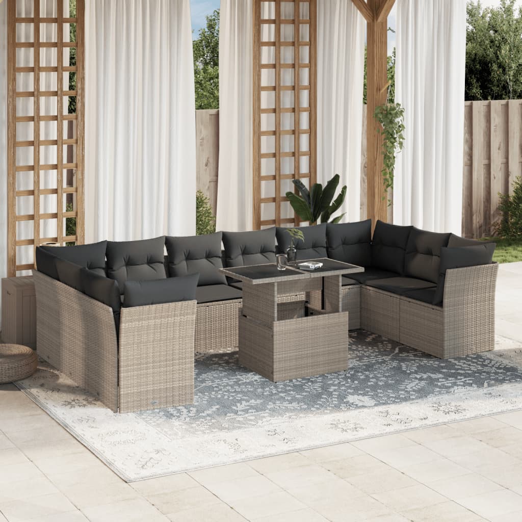 1 Tuinset Met Kussens Poly Rattan