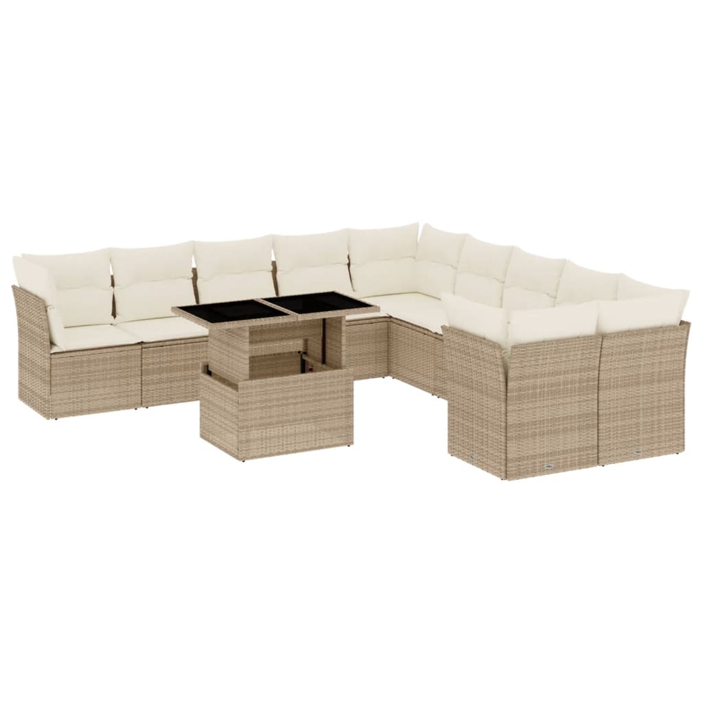 1 Tuinset Met Kussens Poly Rattan