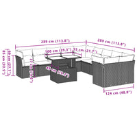 1 Tuinset Met Kussens Poly Rattan