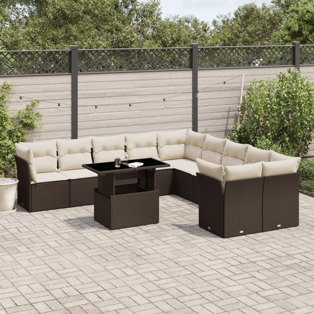 1 Tuinset Met Kussens Poly Rattan