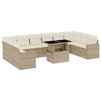 1 Tuinset Met Kussens Poly Rattan