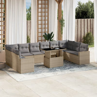 1 Tuinset Met Kussens Poly Rattan