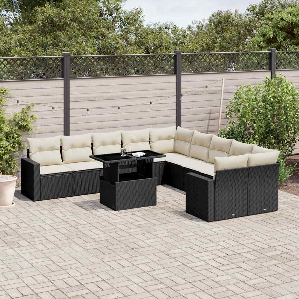 1 Tuinset Met Kussens Poly Rattan