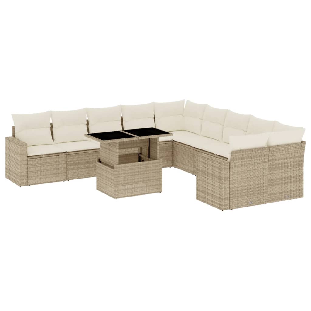 1 Tuinset Met Kussens Poly Rattan
