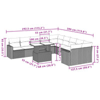 1 Tuinset Met Kussens Poly Rattan