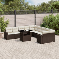 1 Tuinset Met Kussens Poly Rattan