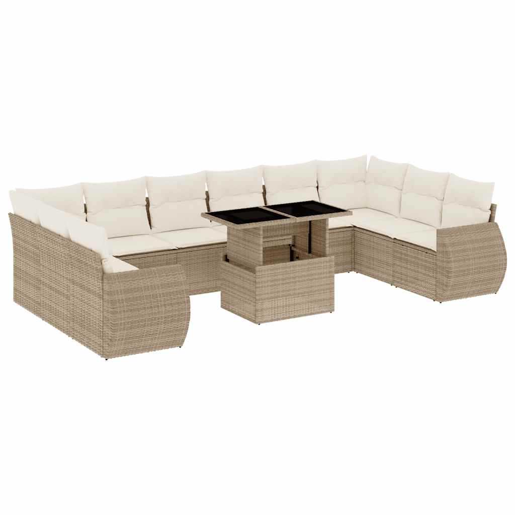 1 Tuinset Met Kussens Poly Rattan
