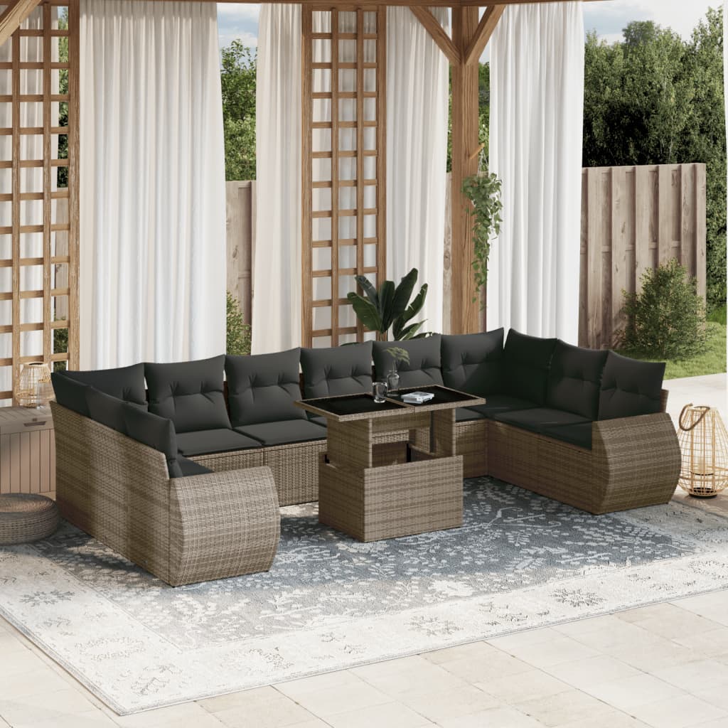 1 Tuinset Met Kussens Poly Rattan
