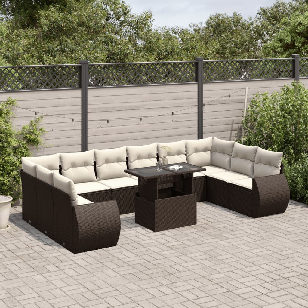 1 Tuinset Met Kussens Poly Rattan