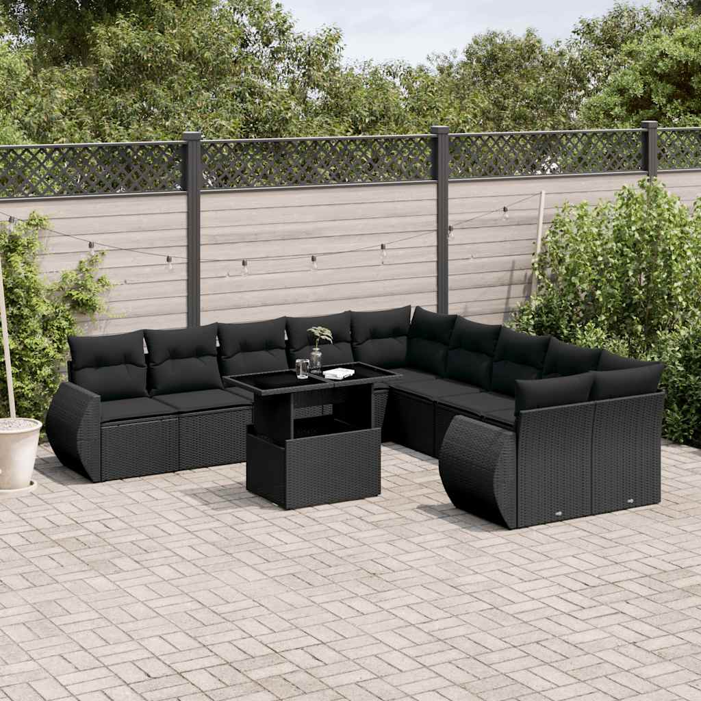 1 Tuinset Met Kussens Poly Rattan