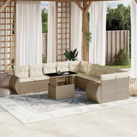 1 Tuinset Met Kussens Poly Rattan