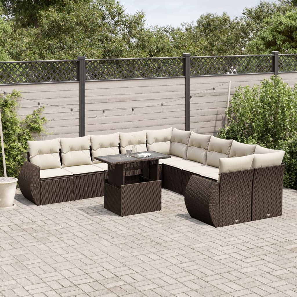 1 Tuinset Met Kussens Poly Rattan