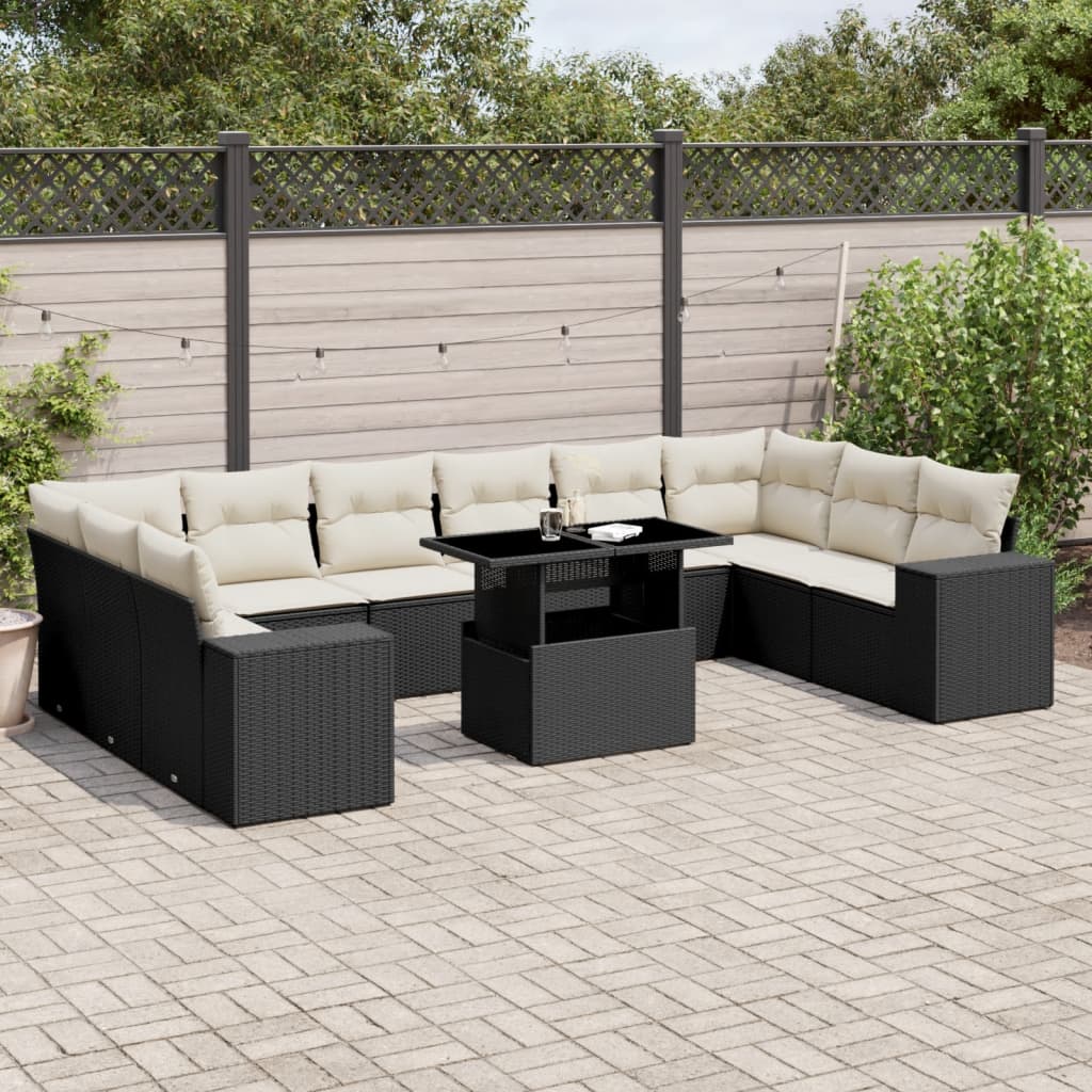 1 Tuinset Met Kussens Poly Rattan