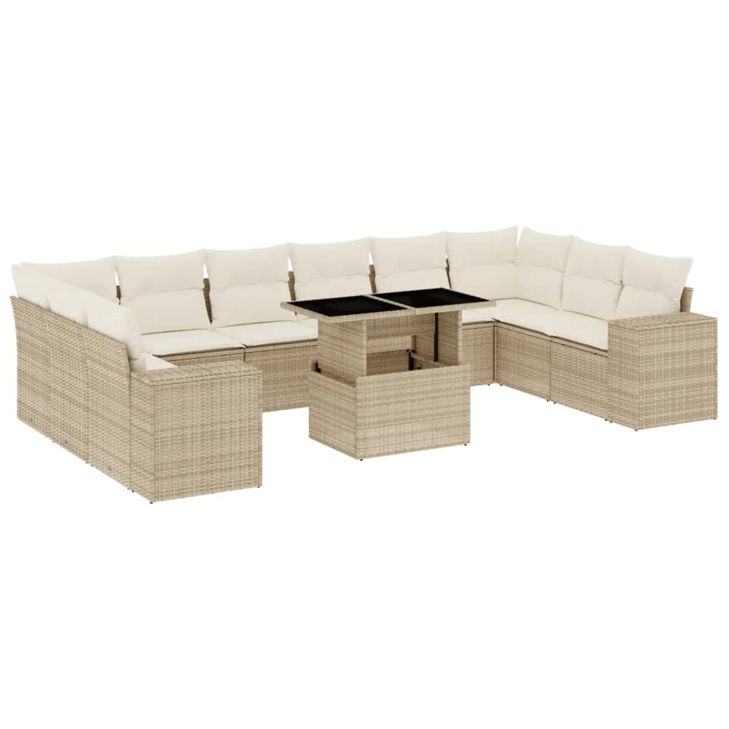 1 Tuinset Met Kussens Poly Rattan