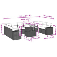 1 Tuinset Met Kussens Poly Rattan