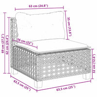 1 Tuinset Met Kussens Poly Rattan Beige