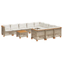 1 Tuinset Met Kussens Poly Rattan Beige