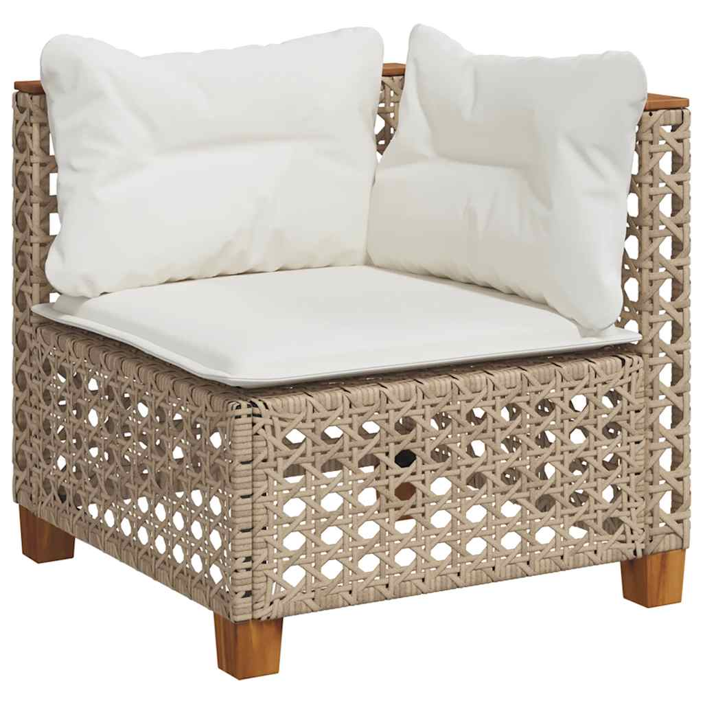 1 Tuinset Met Kussens Poly Rattan Beige