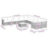 1 Tuinset Met Kussens Poly Rattan Beige