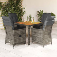7-Delige Tuinset Met Kussens Poly Rattan Grijs