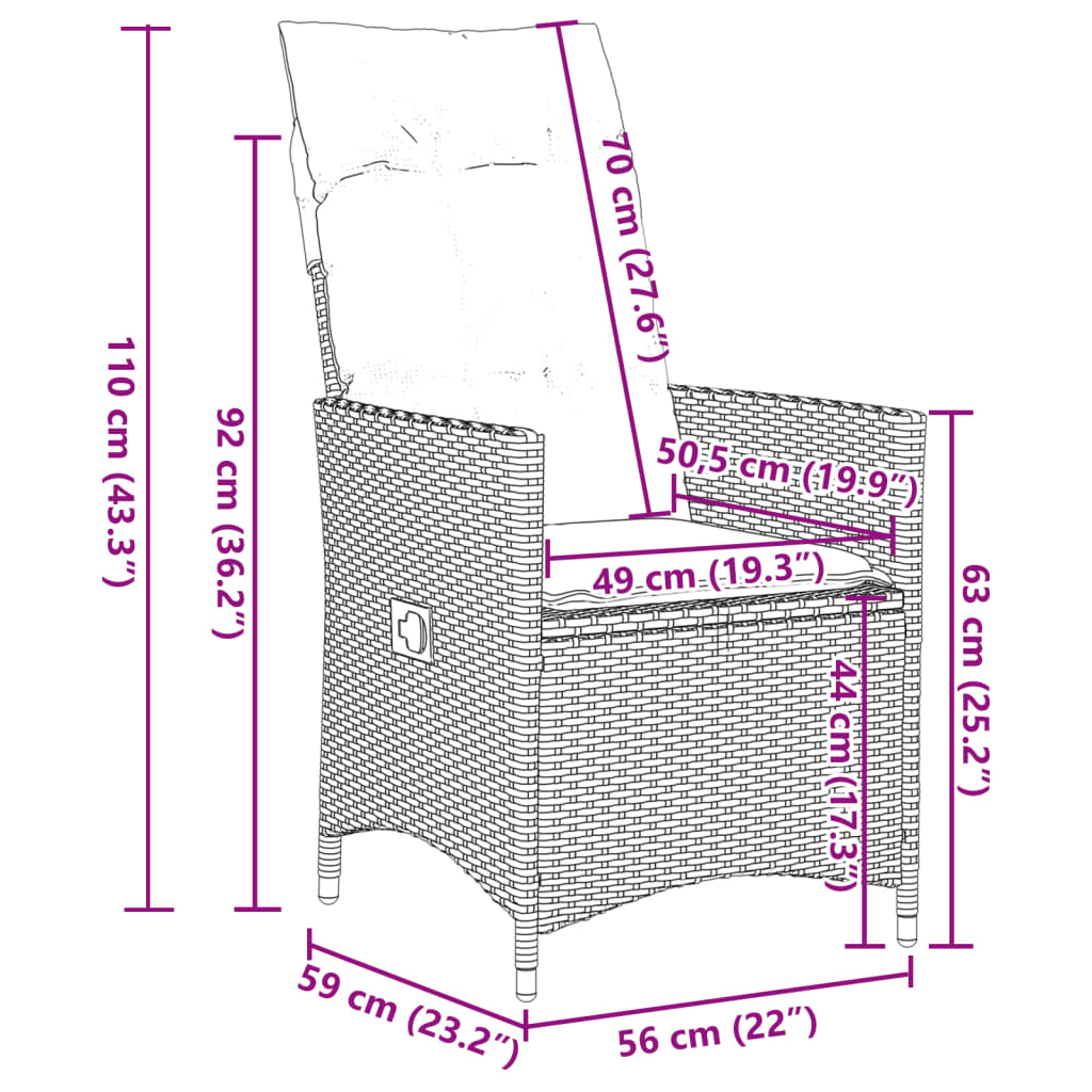 5-Delige Tuinset Met Kussens Poly Rattan Grijs