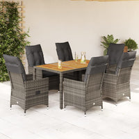 5-Delige Tuinset Met Kussens Poly Rattan Grijs