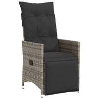 7-Delige Tuinset Met Kussens Poly Rattan Grijs