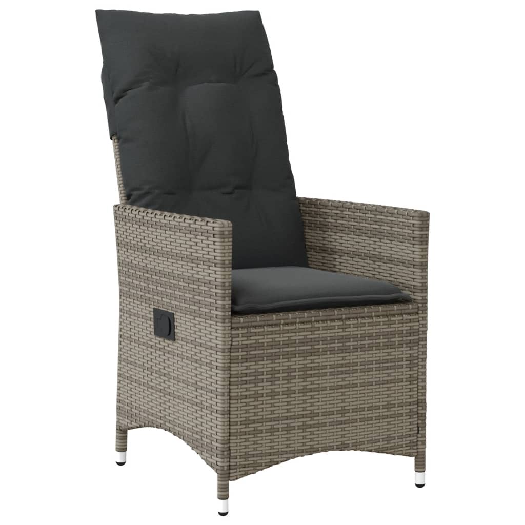 7-Delige Tuinset Met Kussens Poly Rattan Grijs