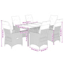7-Delige Tuinset Met Kussens Poly Rattan Grijs