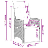 7-Delige Tuinset Met Kussens Poly Rattan Grijs