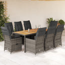 5-Delige Tuinset Met Kussens Poly Rattan Grijs
