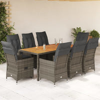 7-Delige Tuinset Met Kussens Poly Rattan Grijs