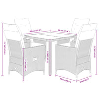 5-Delige Tuinset Met Kussens Poly Rattan Grijs