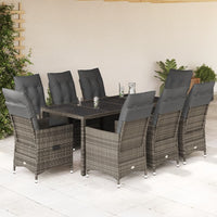 5-Delige Tuinset Met Kussens Poly Rattan Grijs